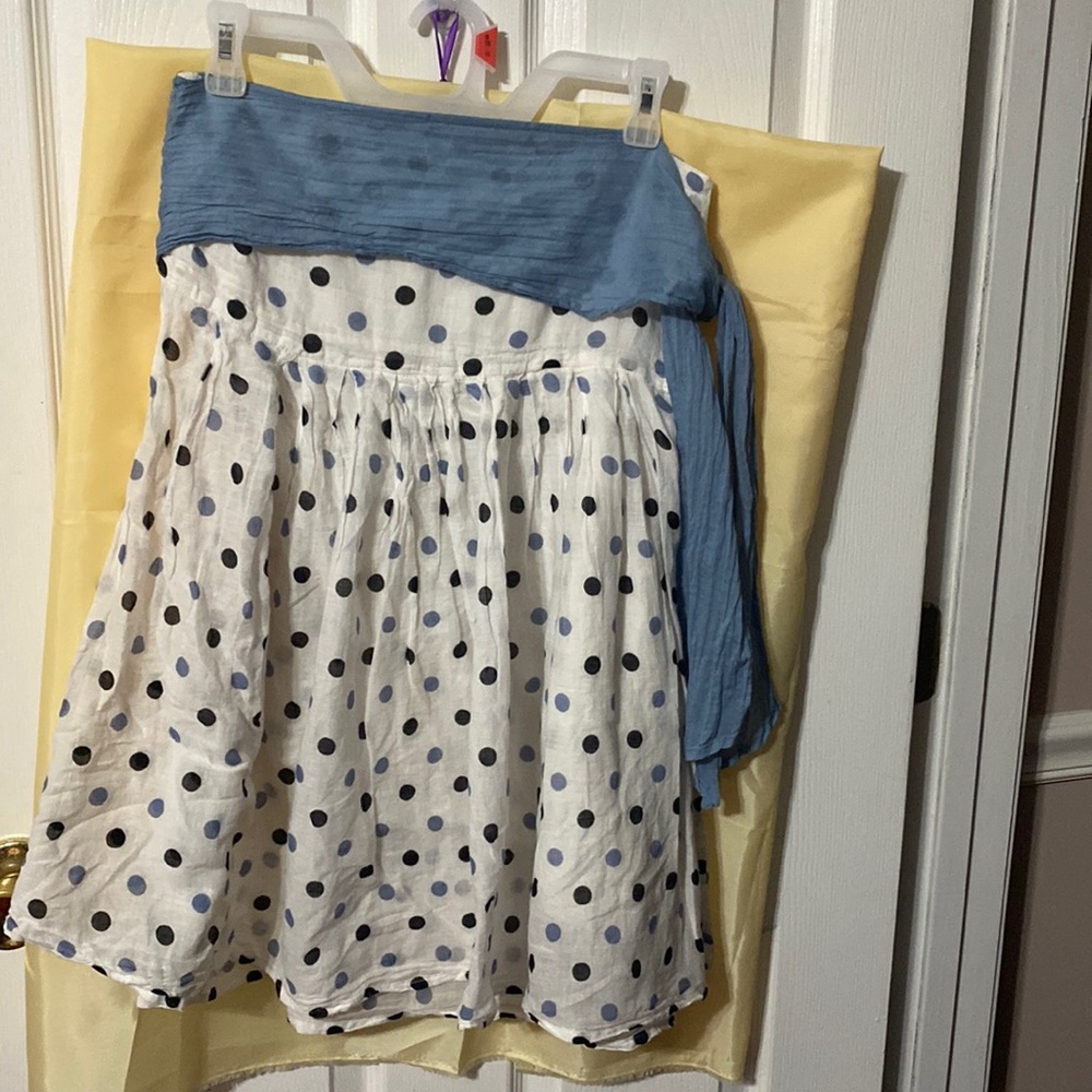Connection 18 ladies flare polka dot skirt with matching belt; size Small